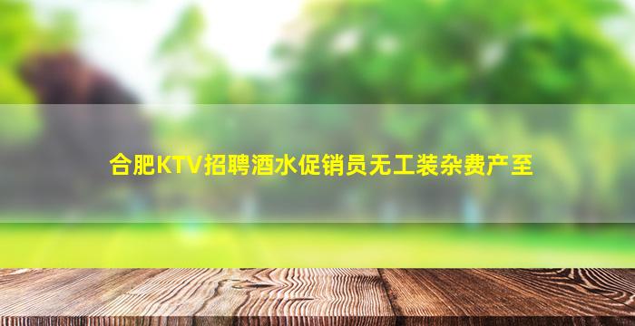 合肥KTV招聘酒水促销员无工装杂费产至